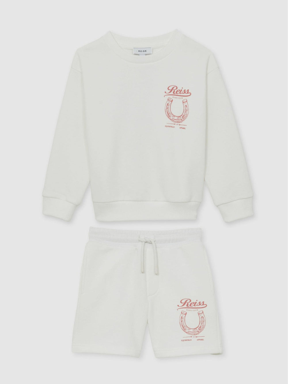 Pony Club Sweatshirt and Shorts Set in Ecru