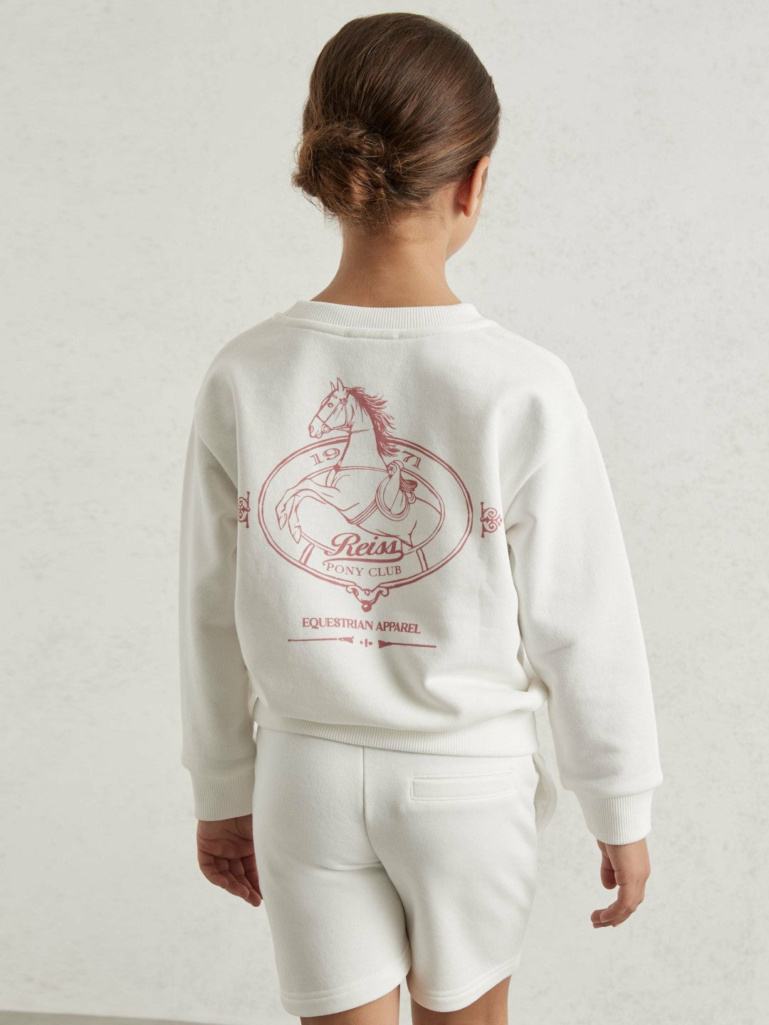 Pony Club Sweatshirt and Shorts Set in Ecru