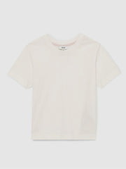 9-13 yrs Cotton Crew Neck T-Shirt in Ivory