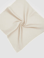 Silk Polka Dot Pocket Square in Champagne