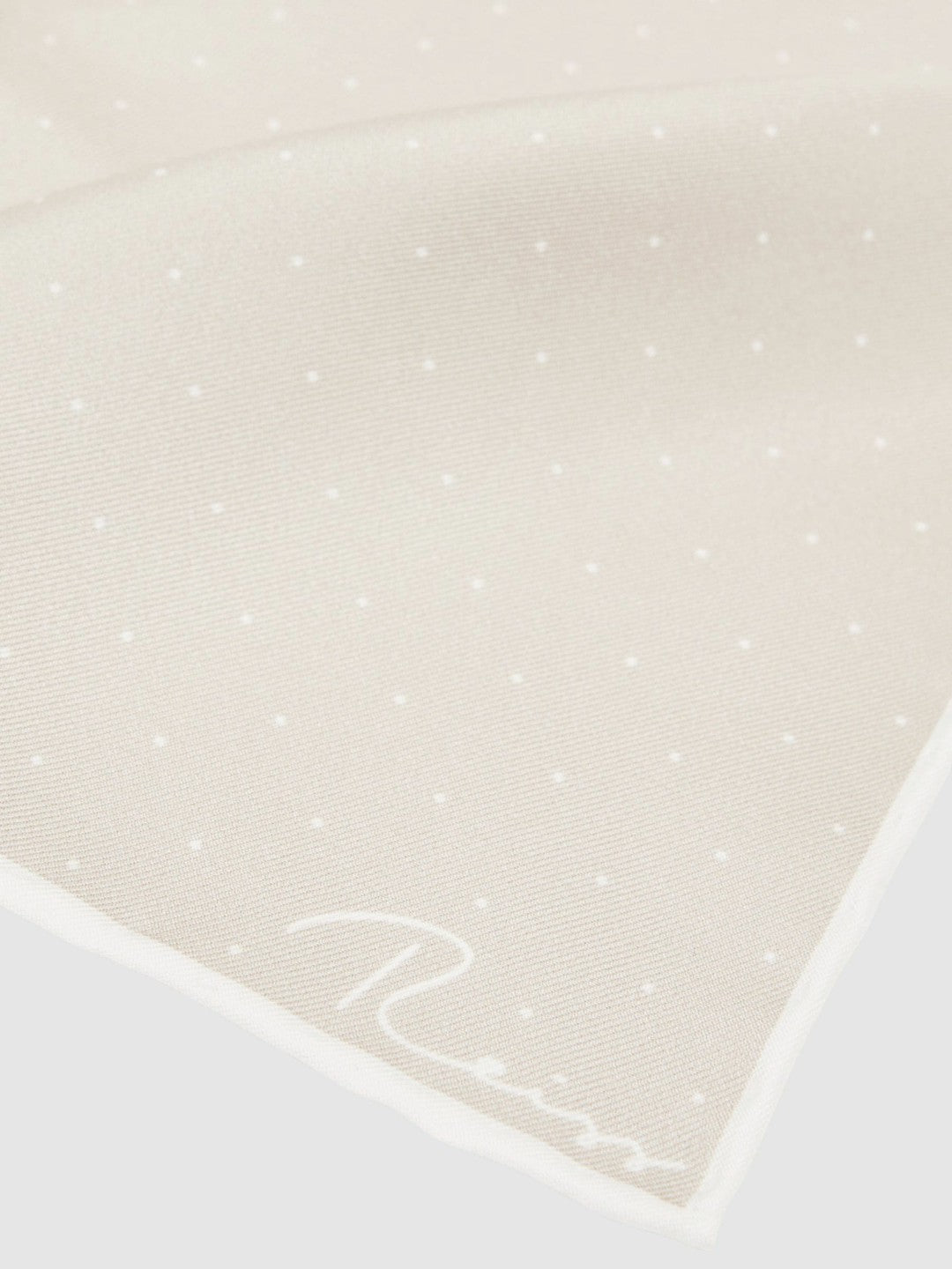 Silk Polka Dot Pocket Square in Champagne
