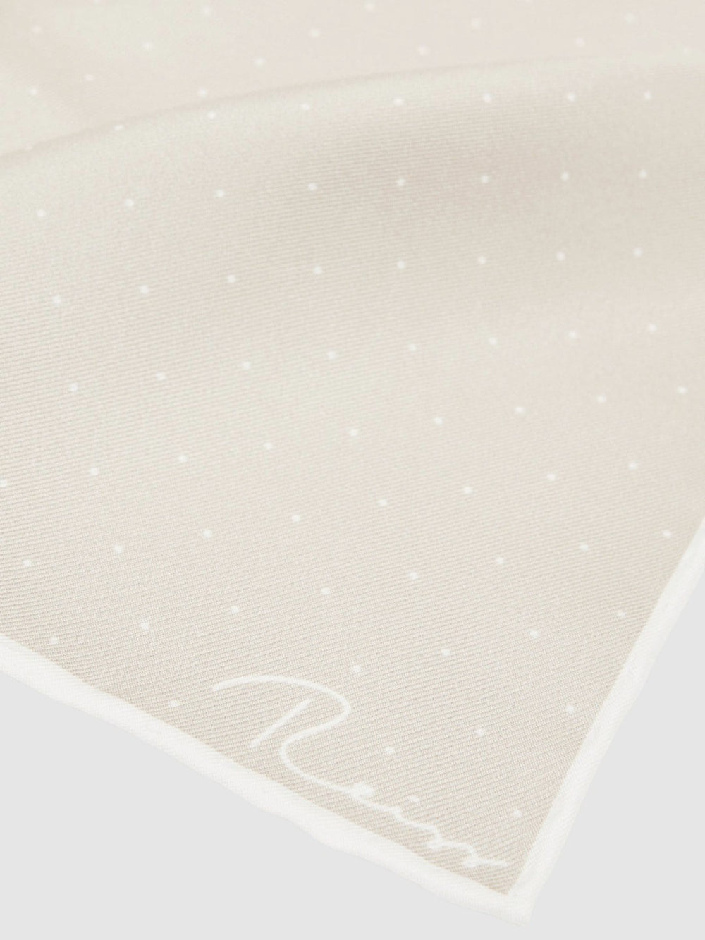 Silk Polka Dot Pocket Square in Champagne