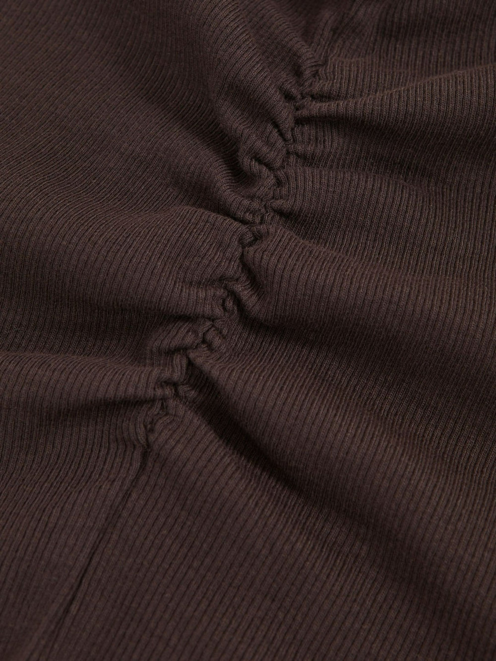 4-9 yrs Cotton Ruched Long-Sleeve T-Shirt with Stretch in Chocolate