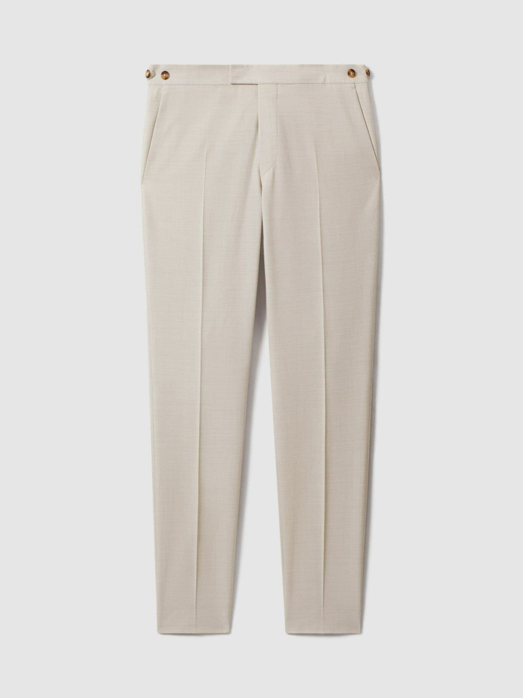 Slim-Fit Textured Suit Trousers With Wool in Stone