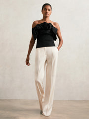 Sculptural Strapless Top in Black
