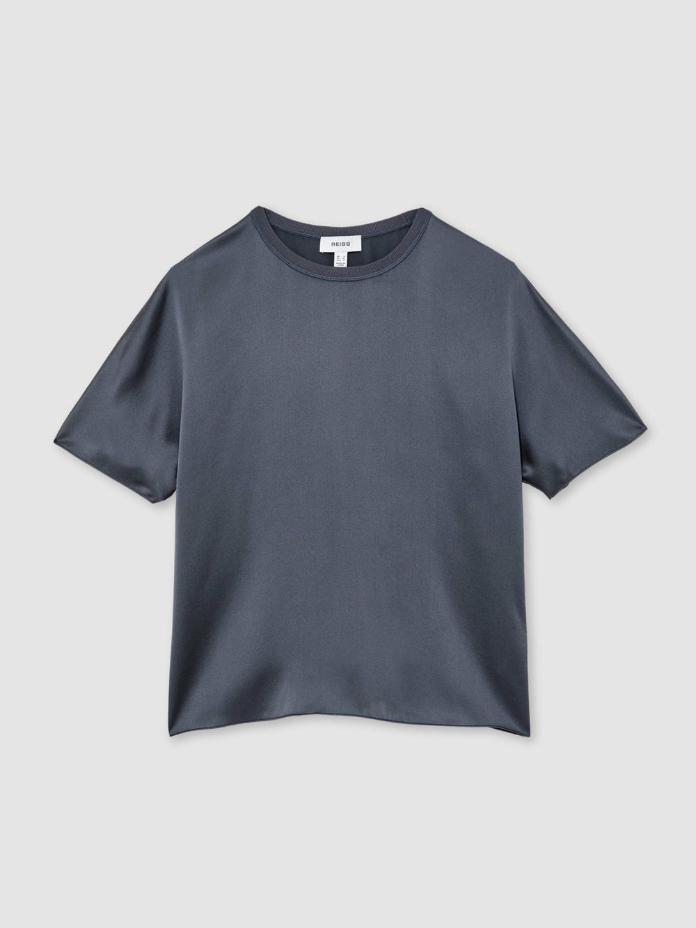 Silk Short-Sleeve Top in Blue