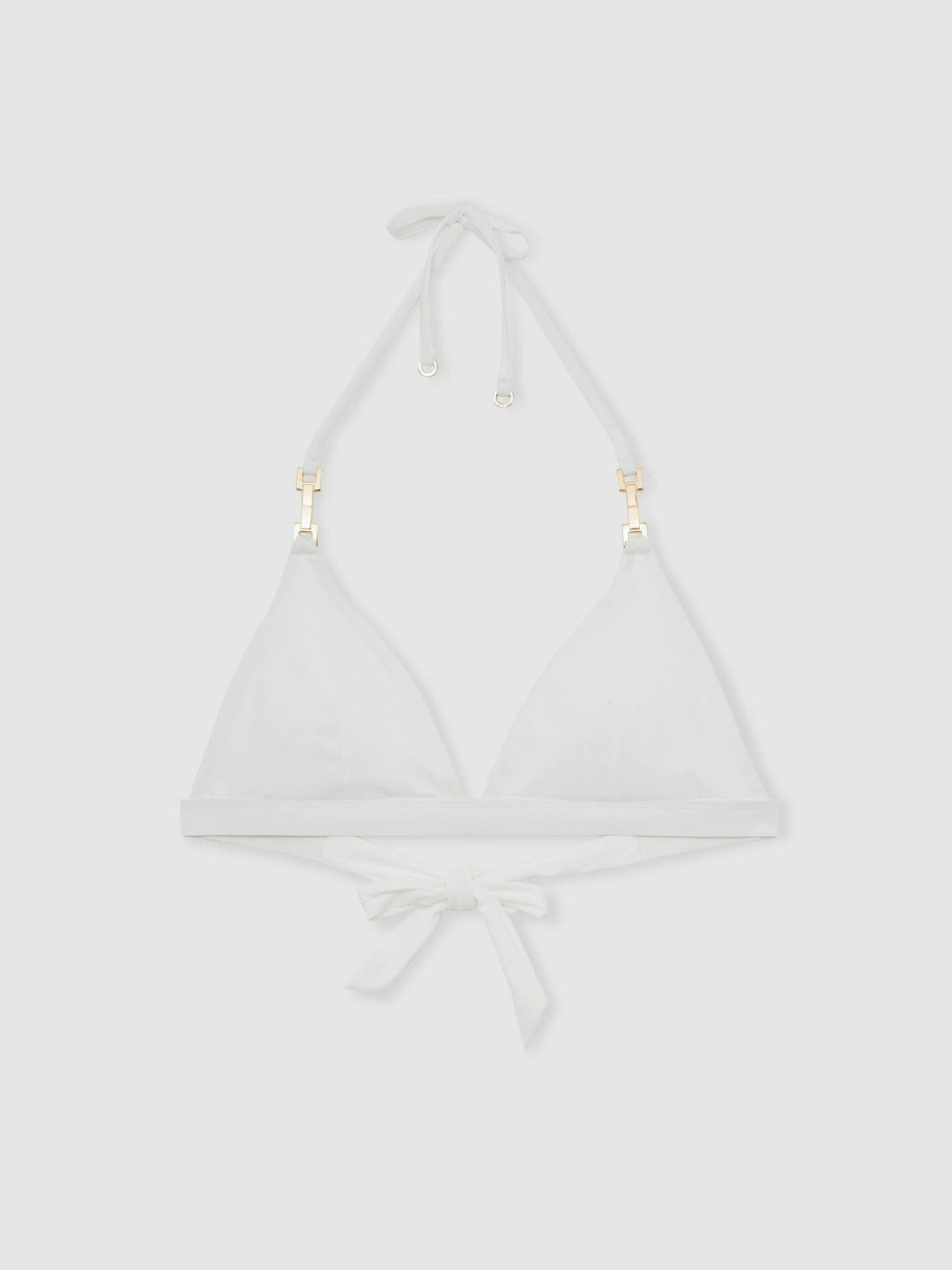 Triangle Halter Neck Bikini Top in White