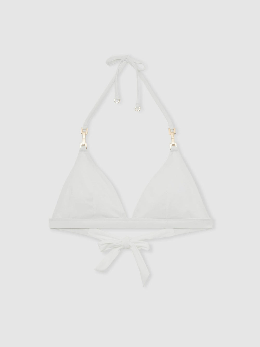 Triangle Halter Neck Bikini Top in White