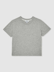 13-14 yrs Cotton-Blend Crew-Neck T-Shirt in Grey Marl