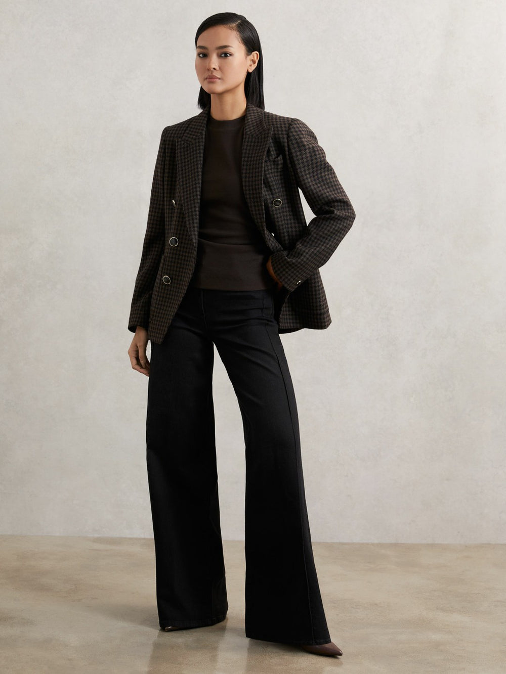 Ribbed Ruched Waist Vest in Chocolate
