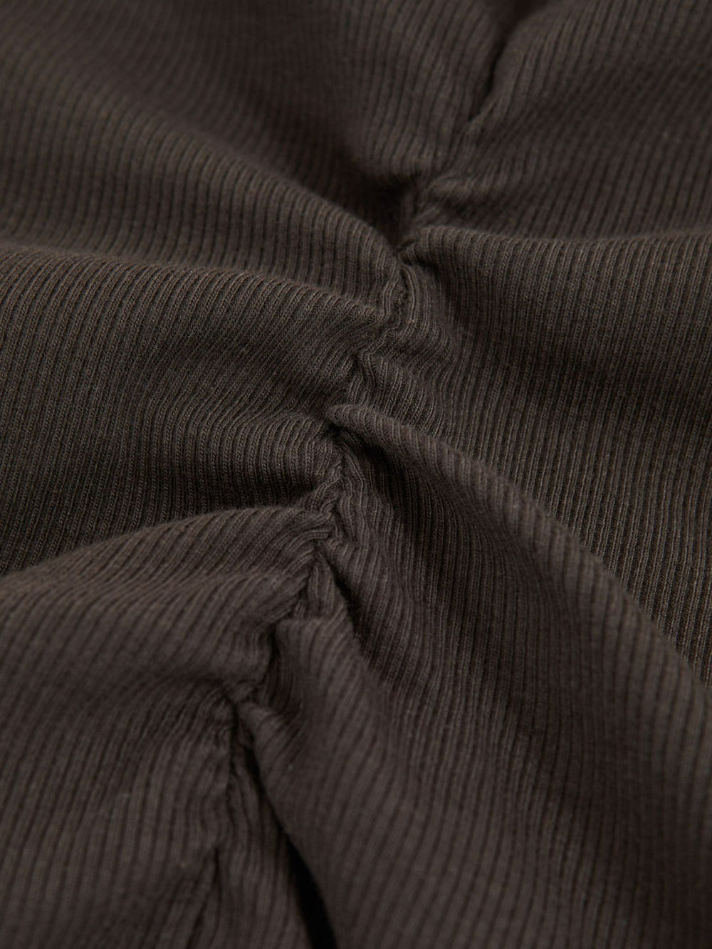 Ribbed Ruched Waist Vest in Chocolate