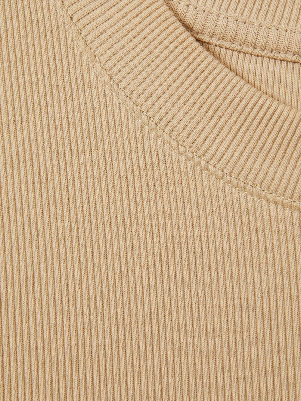 Fine-Rib Ruched Vest Top in Camel