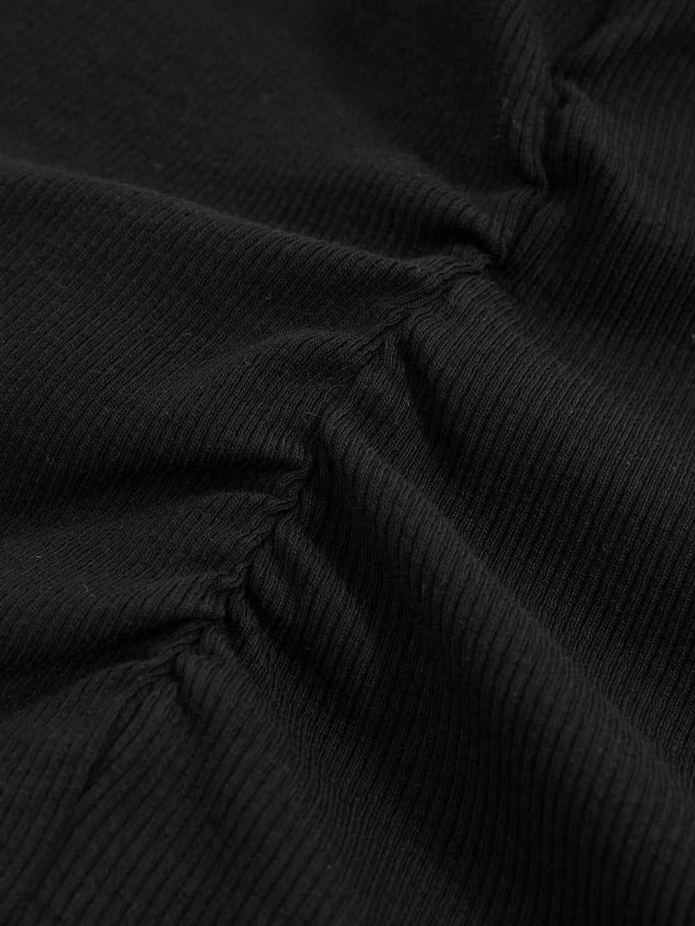 Ribbed Ruched Waist Vest in Black