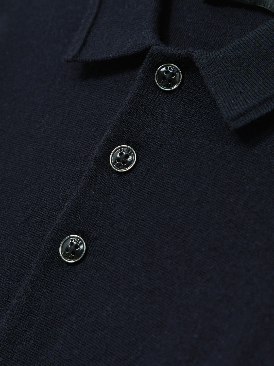 9-13 yrs Merino Wool Long-Sleeve Polo Shirt in Navy