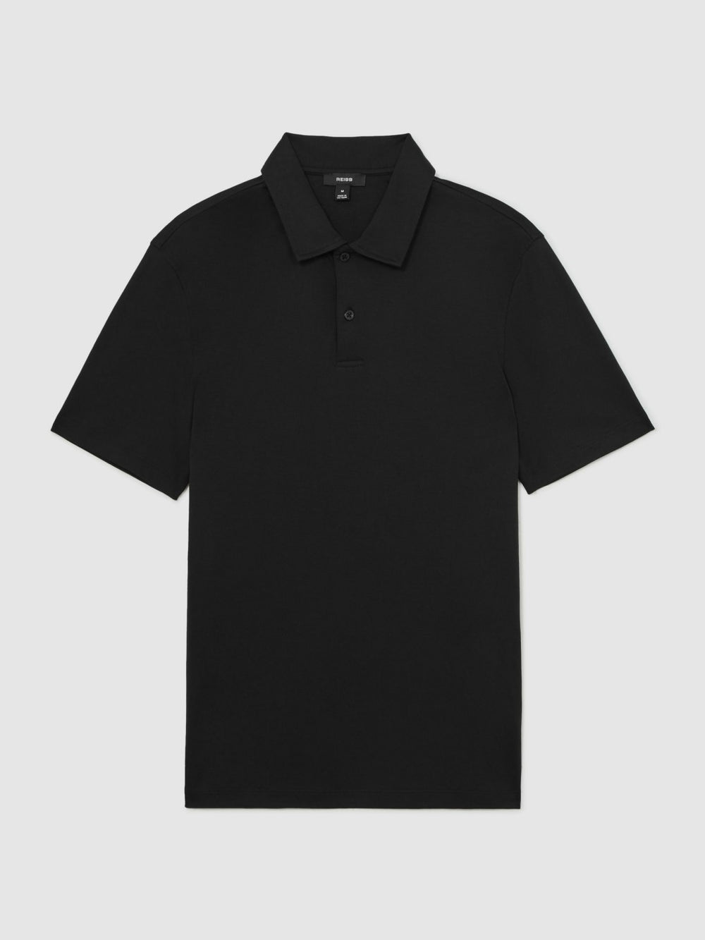 Cotton Short-Sleeve Polo Shirt in Black