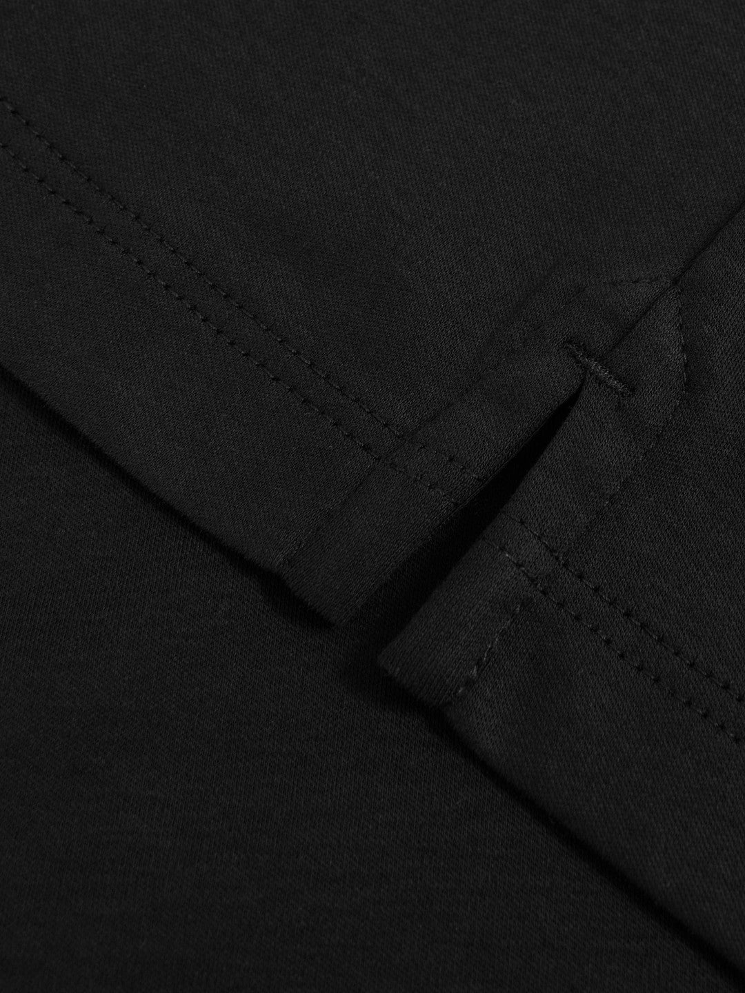 Cotton Short-Sleeve Polo Shirt in Black