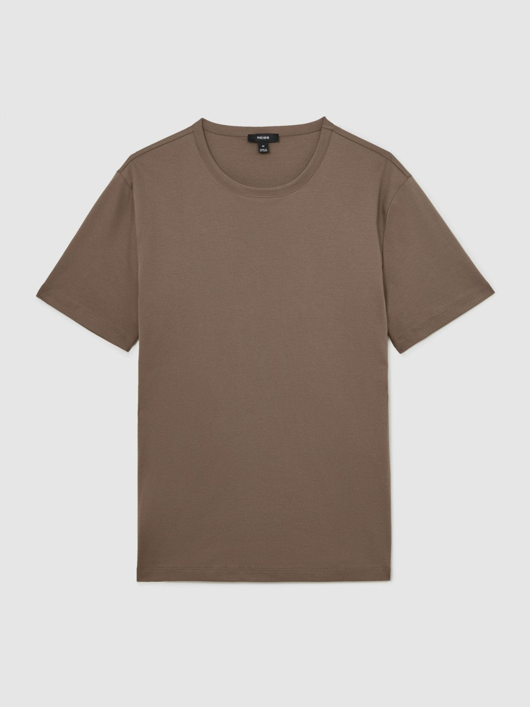 Airwater-Cotton Crew-Neck T-Shirt in Taupe Brown
