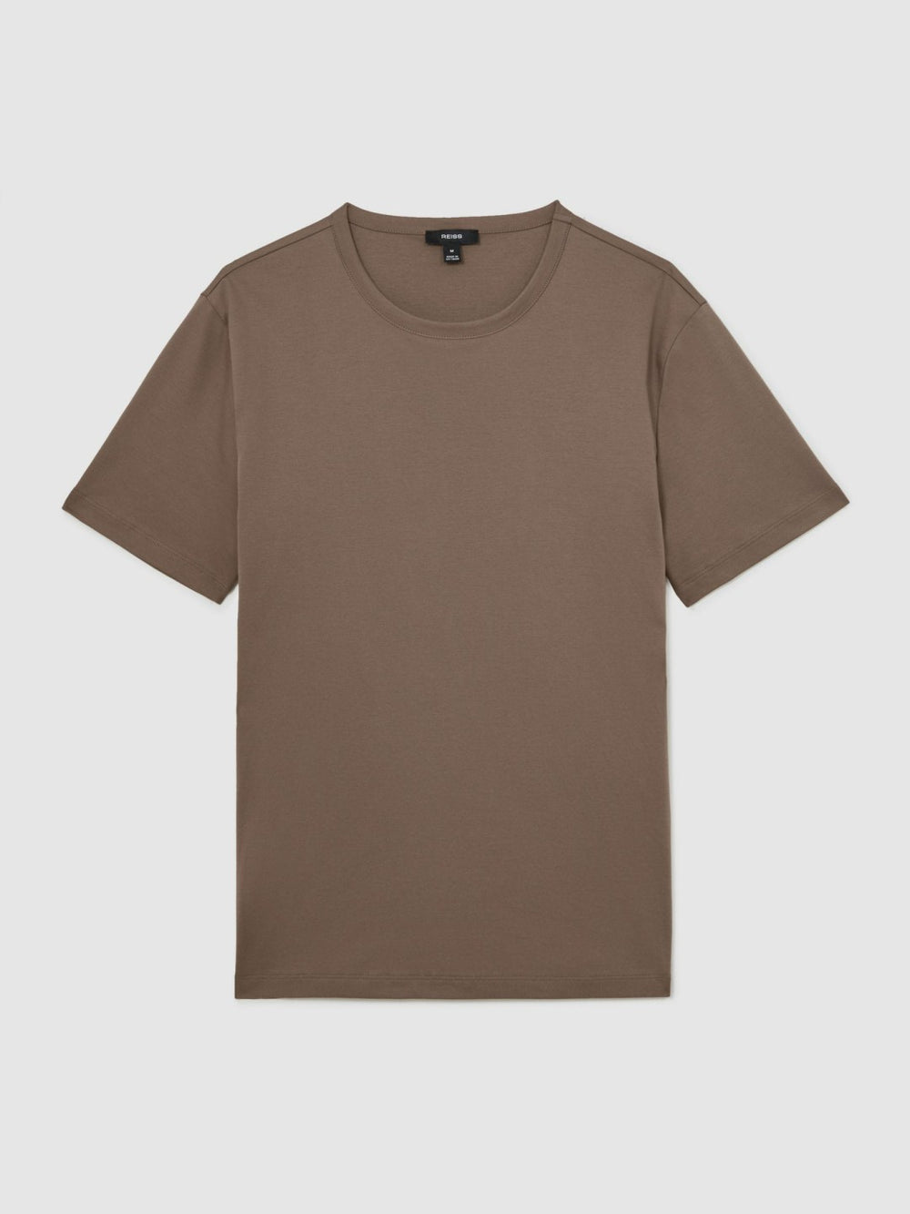 Airwater-Cotton Crew-Neck T-Shirt in Taupe Brown