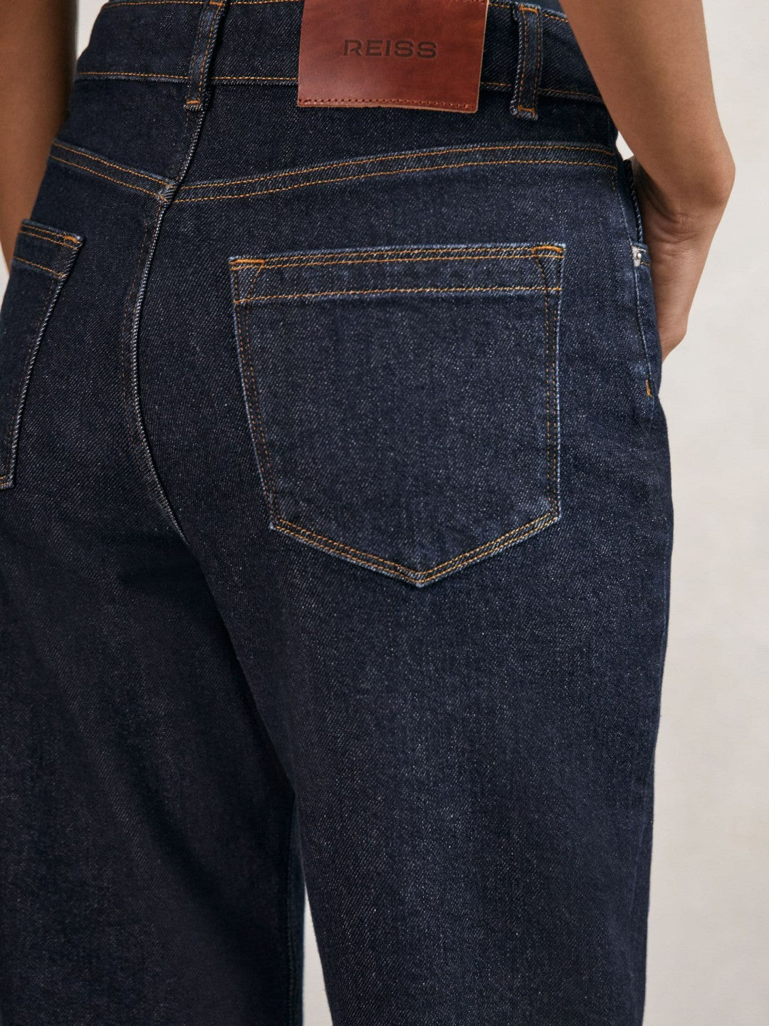 Petite Mid-Rise Straight-Leg Jeans in Dark Blue
