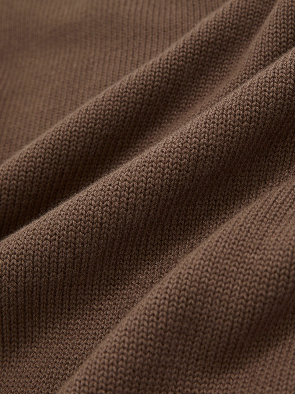 Cotton And Wool Crew-Neck Top in Brown