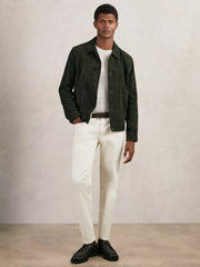 Suede Worker Jacket in Dark Green