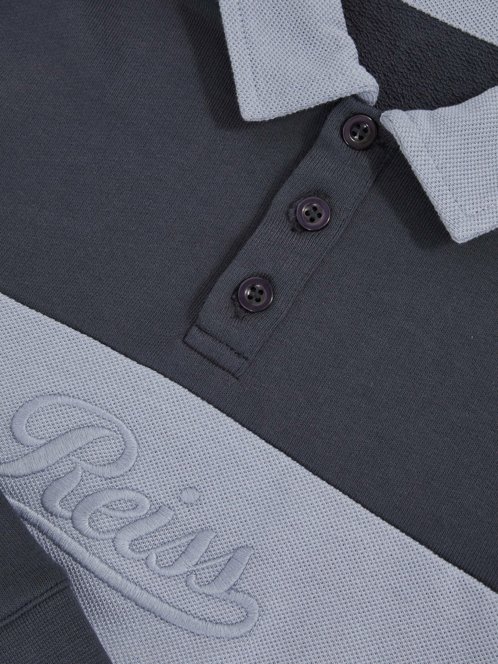 9-13 yrs Cotton Logo-Embroidery Rugby Polo Shirt in Airforce Blue/Navy Blue