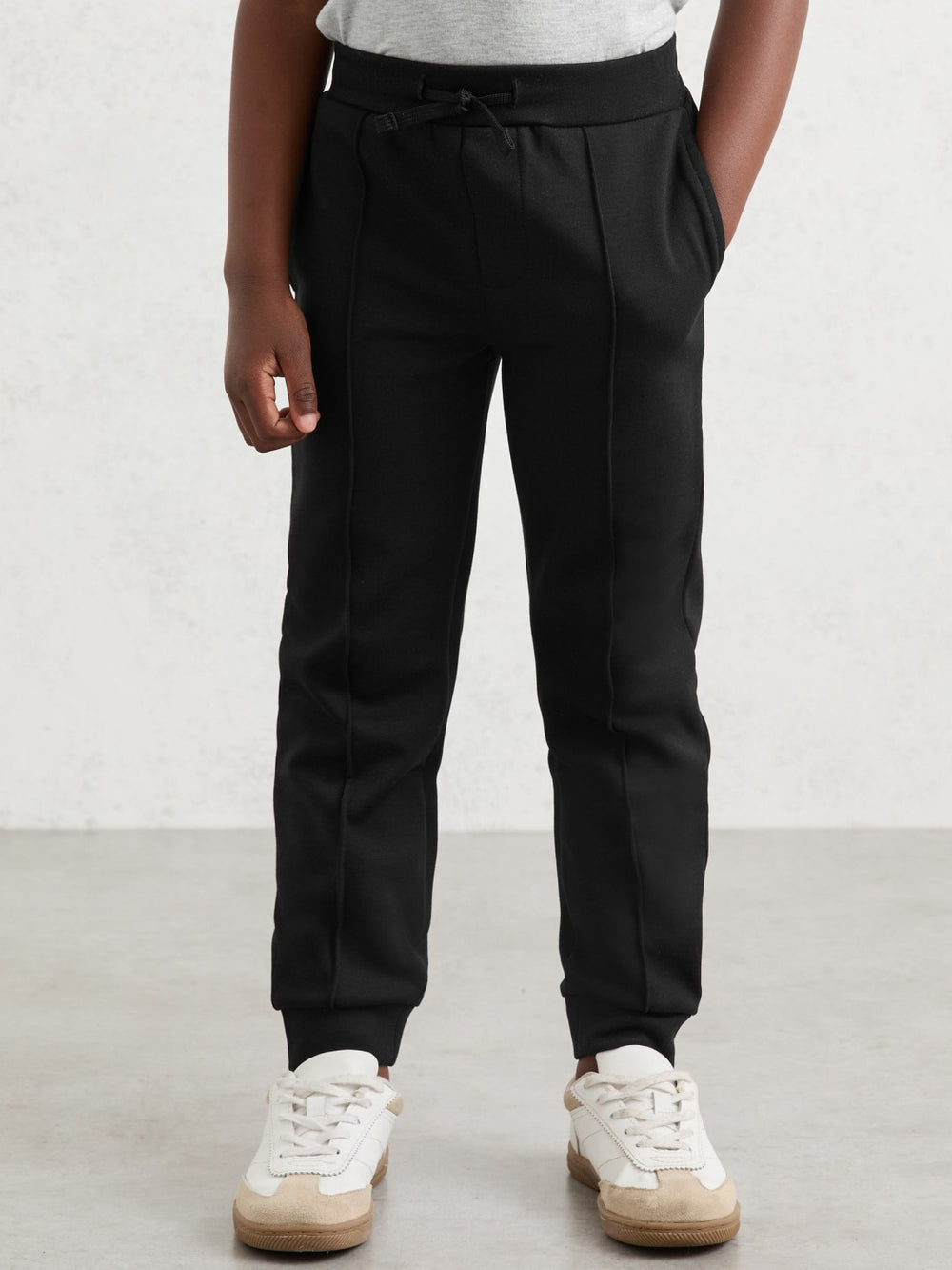 3-9 yrs Interlock Drawstring Joggers in Black