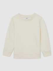 3-9 yrs Cotton-Blend Textured Sweatshirt in Off White