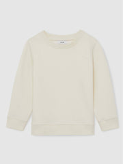 9-13 yrs Cotton-Blend Textured Sweatshirt in Off White