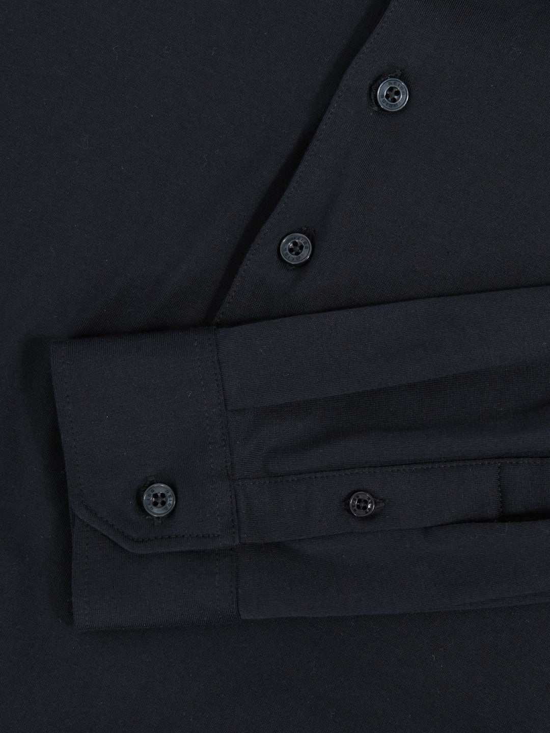 Cotton-Jersey Long Sleeve Polo Shirt in Navy
