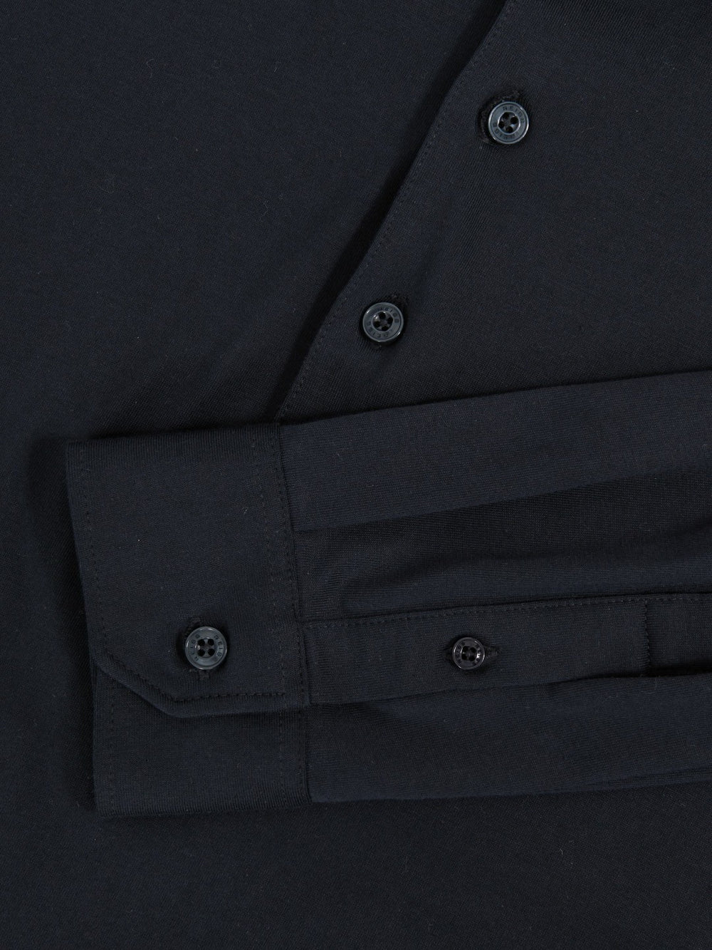 Cotton-Jersey Long Sleeve Polo Shirt in Navy