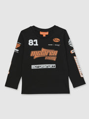 3-9 yrs McLaren F1 Team Cotton Logo T-Shirt Unisex Fit in Black