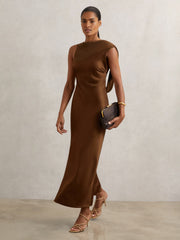 Back Detail Midi Dress in Bronze
