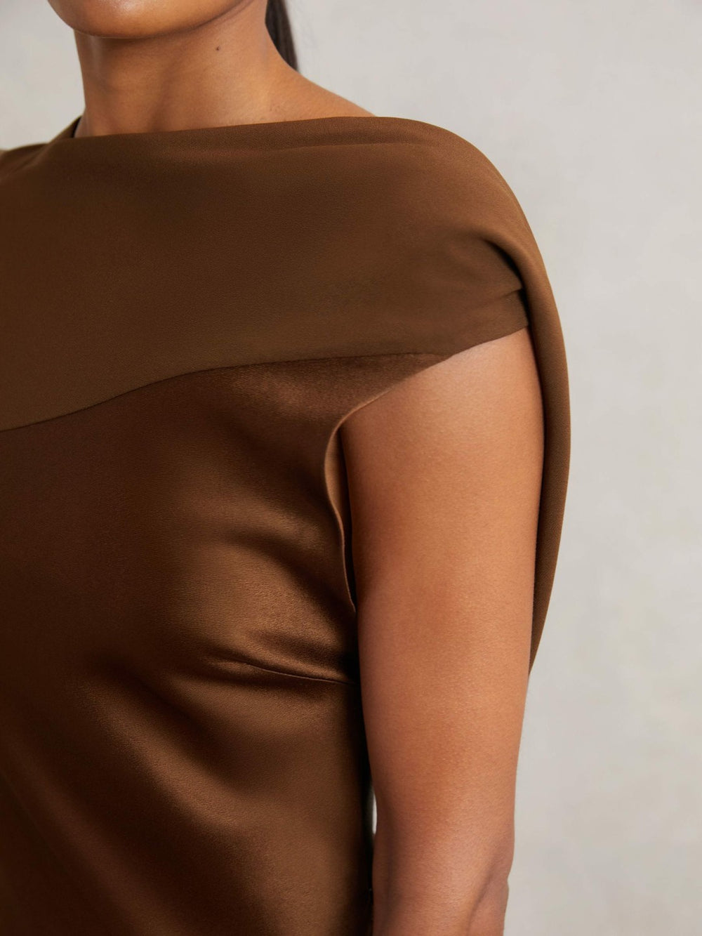 Back Detail Midi Dress in Bronze