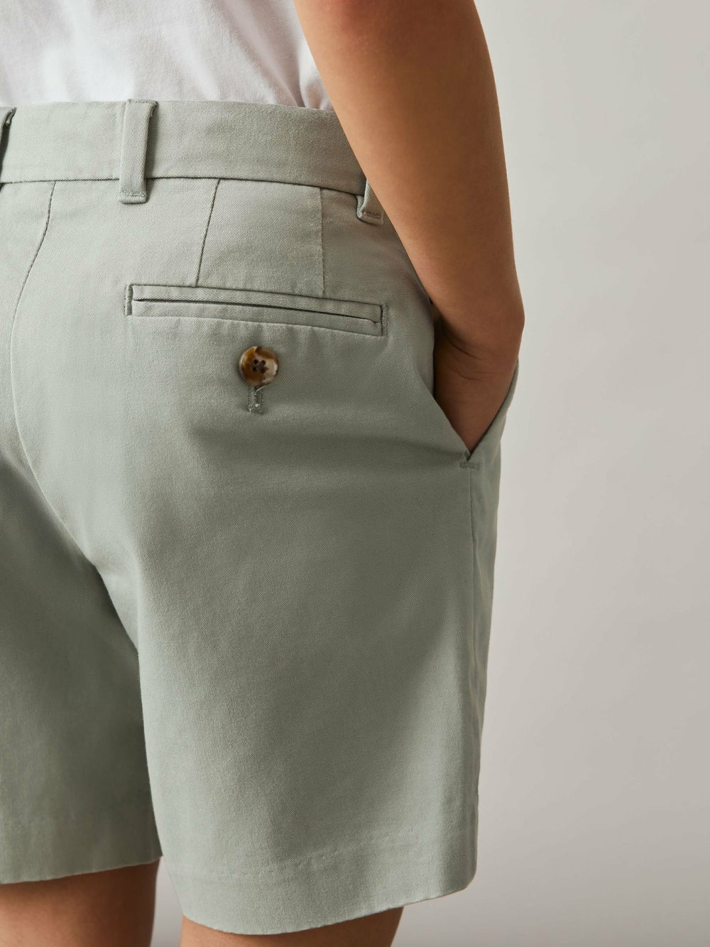 3-9 yrs Cotton Chino Shorts with Stretch in Pistachio