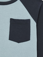 13-14 yrs Cotton Colour-Block Long-Sleeve T-Shirt in Navy Blue