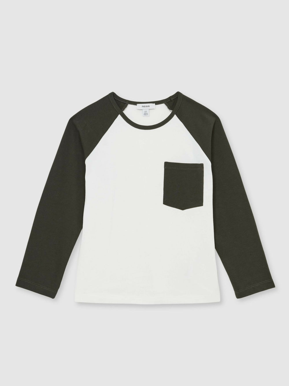 9-13 yrs Cotton Colour-Block Long-Sleeve T-Shirt in Green